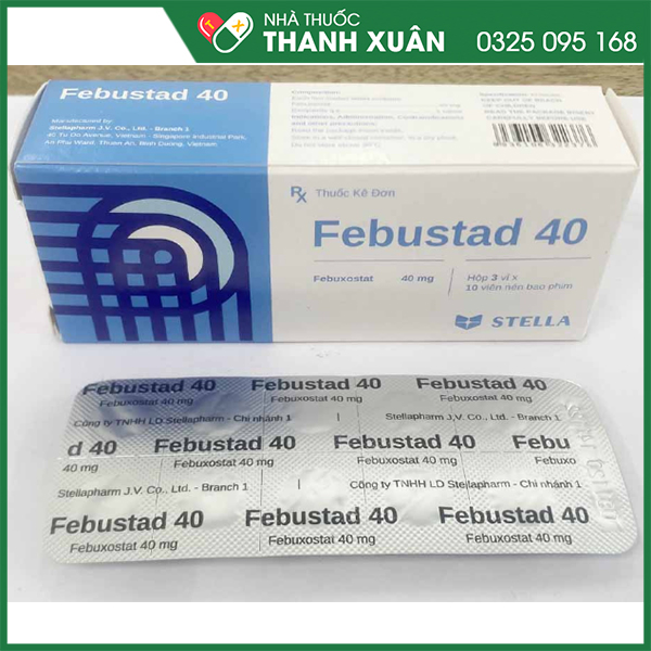 Febustad 40 giảm acid uric ở người bệnh gout